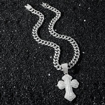 Hip-Hop Style Cross Cuban Chain Pendant Necklace