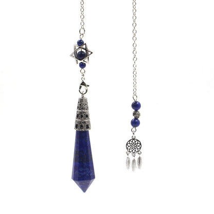 12-Facet Crystal Pyramid Star Net Hanging Spirit Pendulum