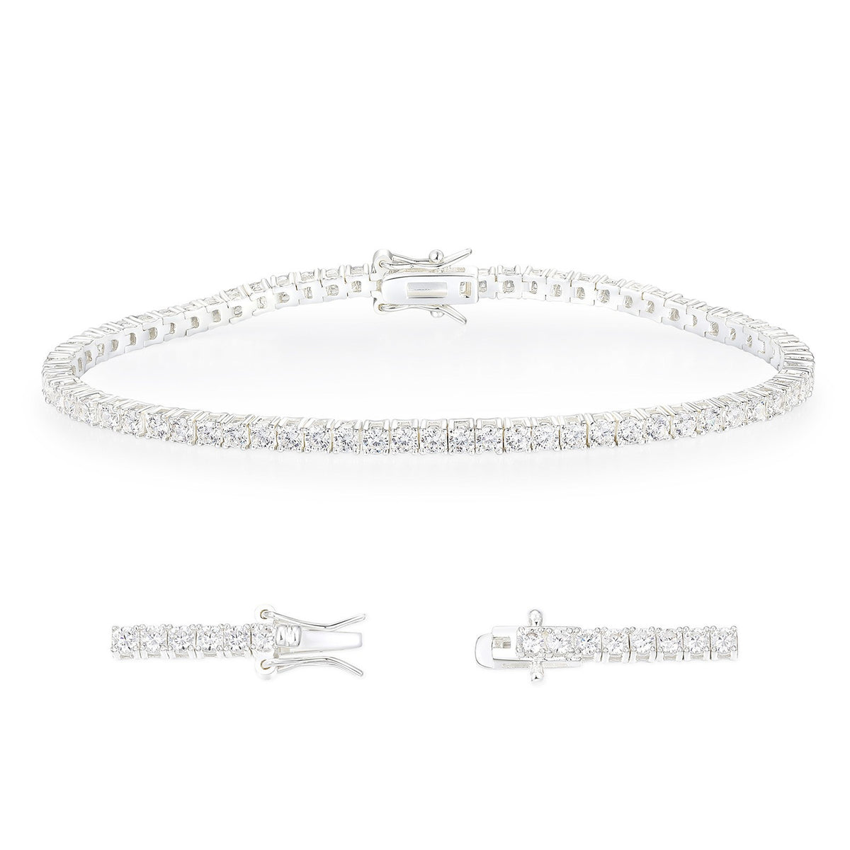 Women&Men's 18k Gold 2.5mm Zircon-Encrusted Tennis Bracelet