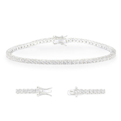 Women&Men's 18k Gold 2.5mm Zircon-Encrusted Tennis Bracelet