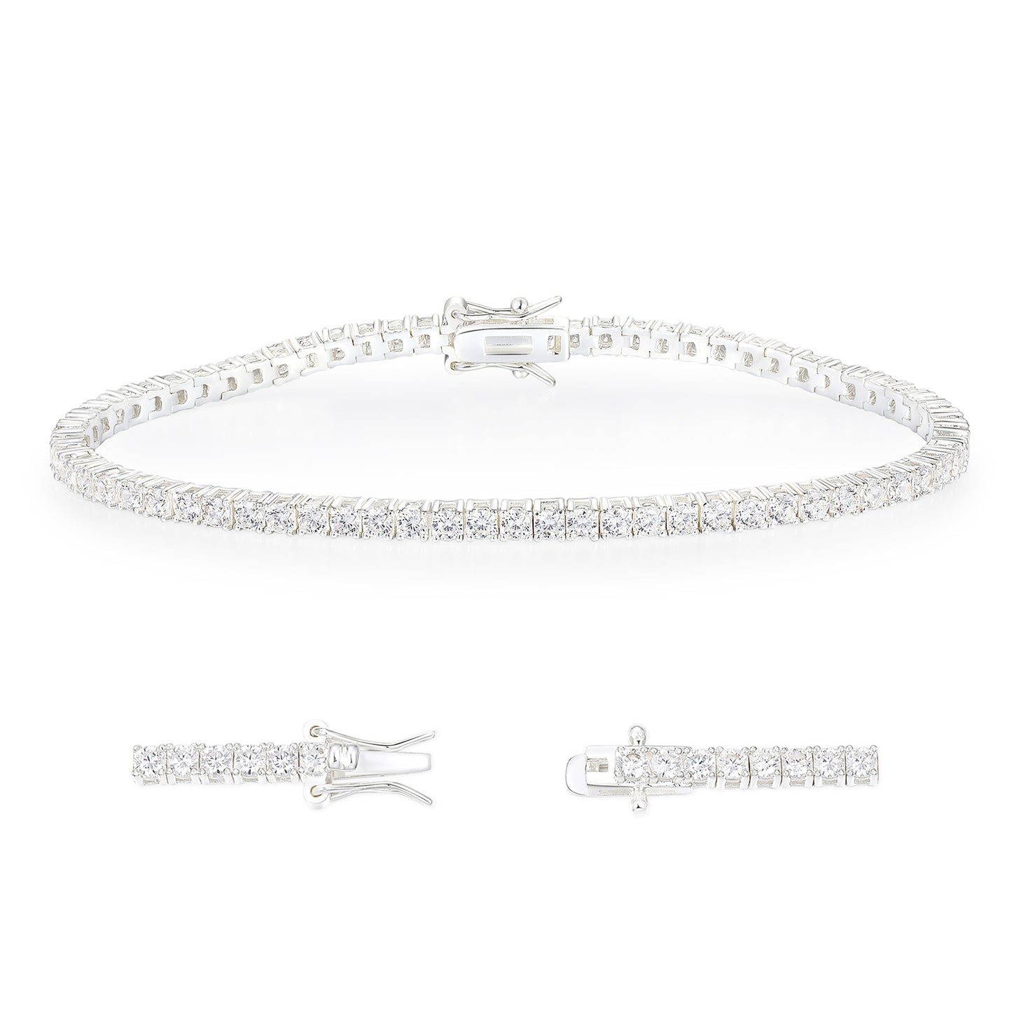 Women&Men's 18k Gold Inlaid With 2.5mm Zircon Cuban Tennis Bracelet