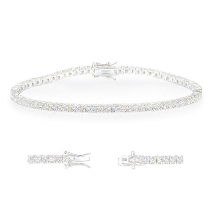Women&Men's 18k Gold Inlaid With 2.5mm Zircon Cuban Tennis Bracelet