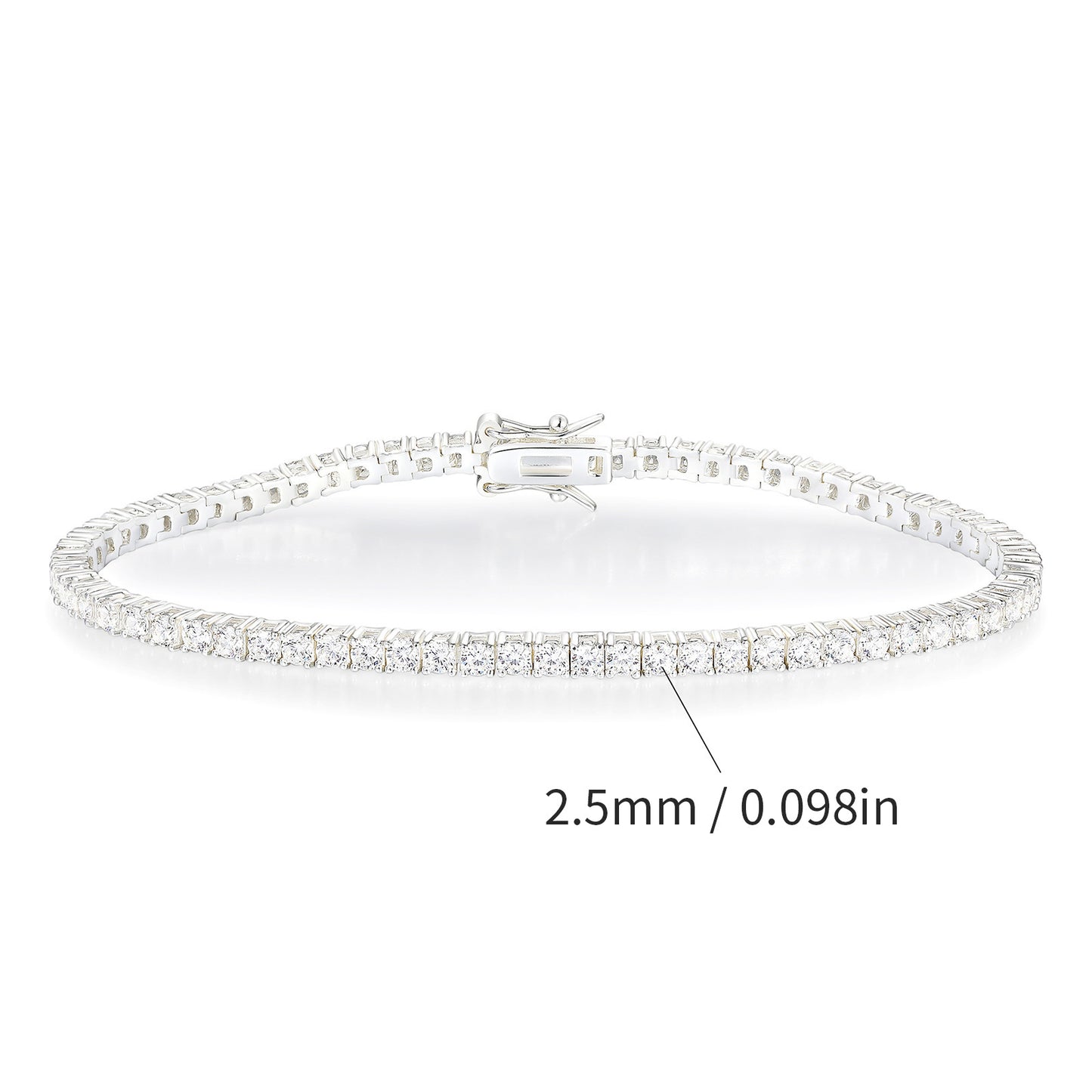Women&Men's 18k Gold 2.5mm Zircon-Encrusted Tennis Bracelet