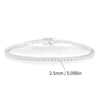Women&Men's 18k Gold 2.5mm Zircon-Encrusted Tennis Bracelet