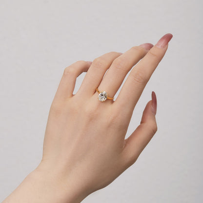 Women's Oval Zirconia Minimalist Elegant Ring, S925 with Gold Plating