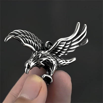Vintage Stainless Steel Hip-hop Style Flying Eagle Pendant Necklace for Men