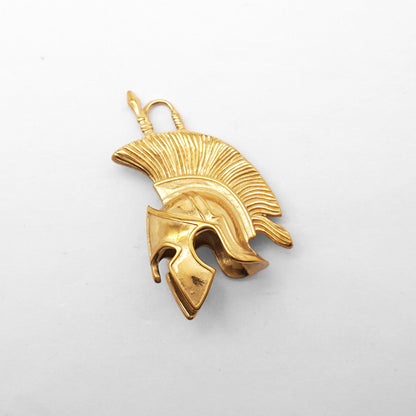 Men's Spartan Warrior Helmet Outline Pendant Necklace