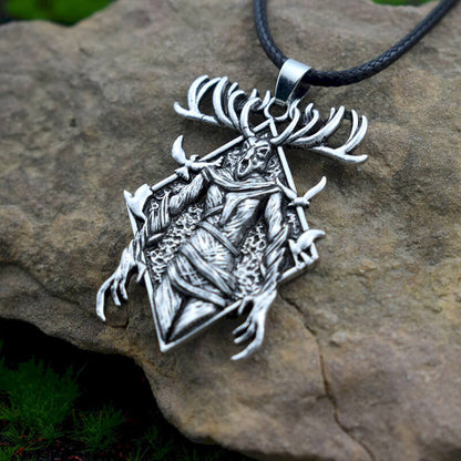 Men's Retro Skull Wendigo Pendant Necklace