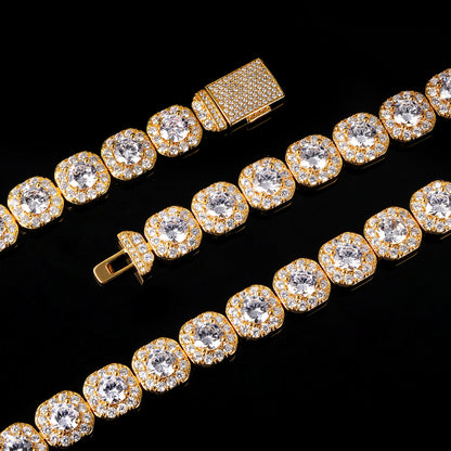 Women&Men's 12mm Wide Rock Candy Chain Zircon Cuban Tennis Bracelet