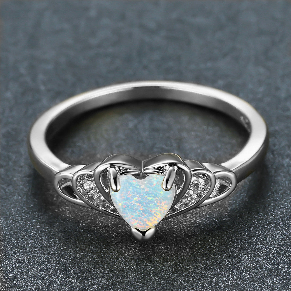 Women's Heart Opal Zirconia ring