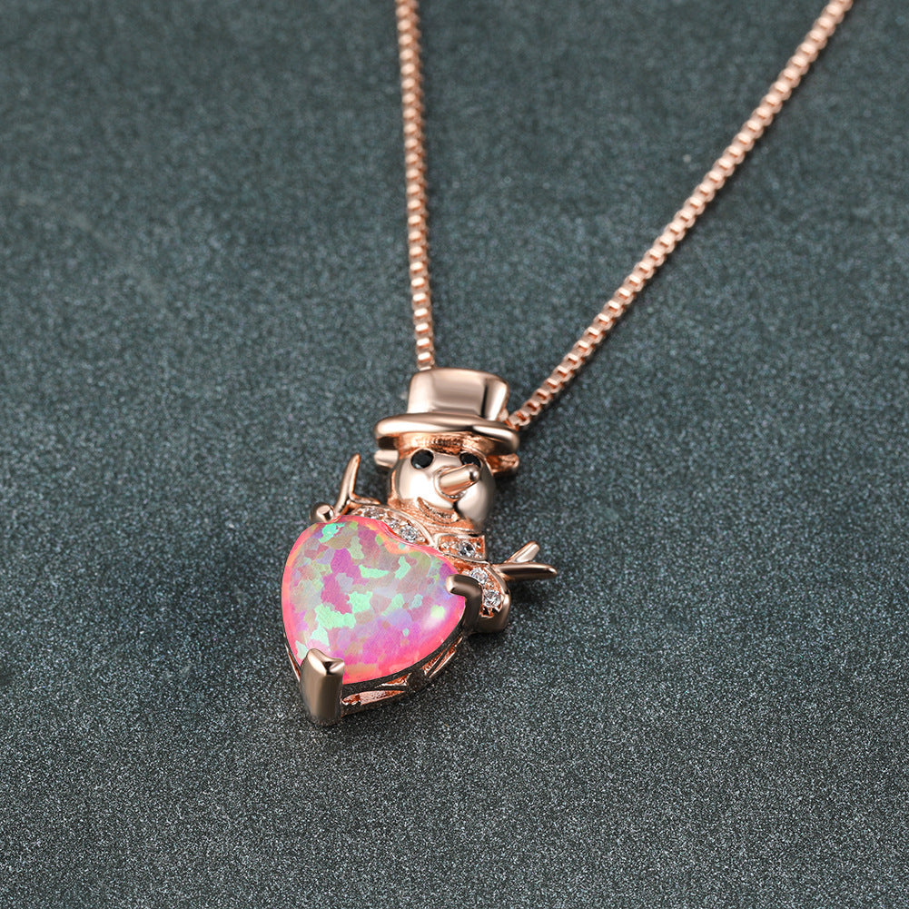 Auboo Cute Snowman Necklace
