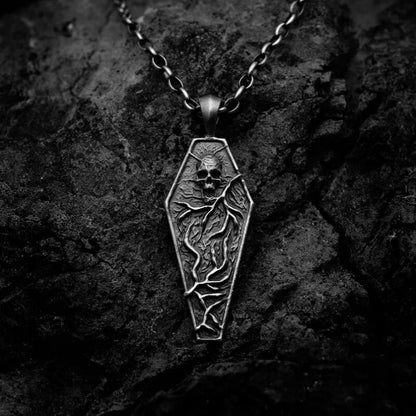 Men's Retro Skeleton Coffin Pendant Necklace