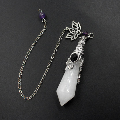Lotus Crystal 12-facet Cone-shaped Spirit Pendulum