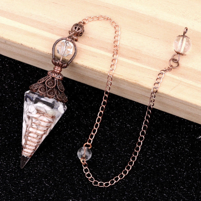 Ancient Red Seven-Colored Crystal Resin Spiritual Pendulum