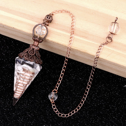 Ancient Red Seven-Colored Crystal Resin Spiritual Pendulum