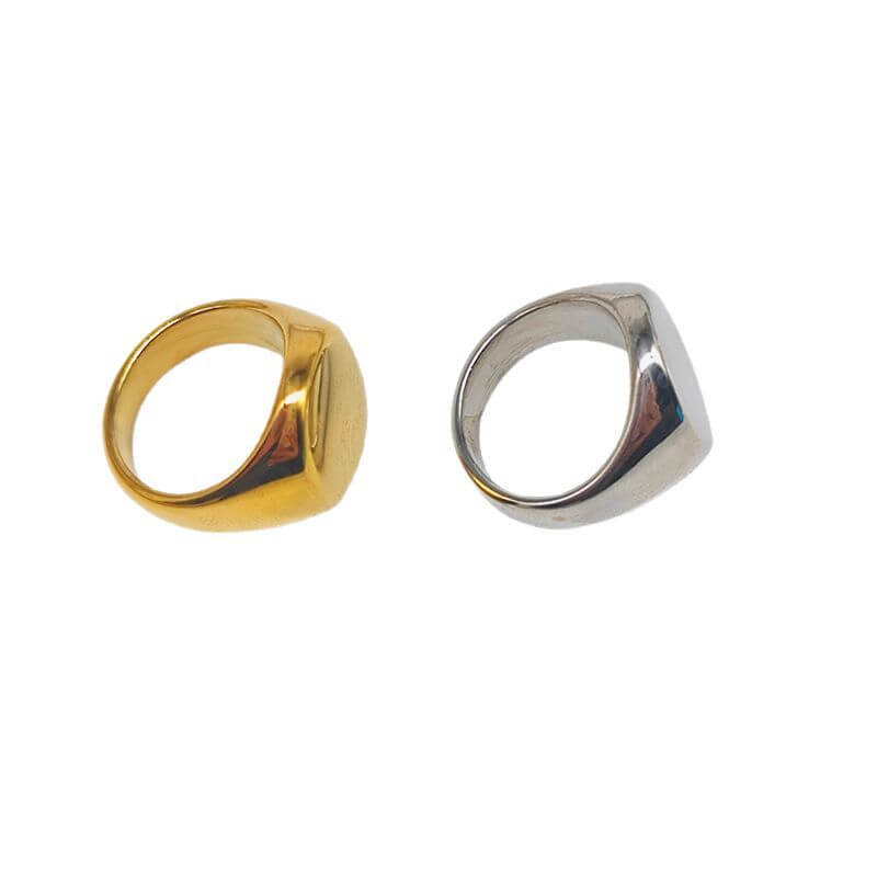 Men's Personalized Round Large Smooth Ring