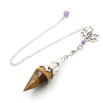 Lotus Chain Cut Pyramid Crystal Spirit Pendulum