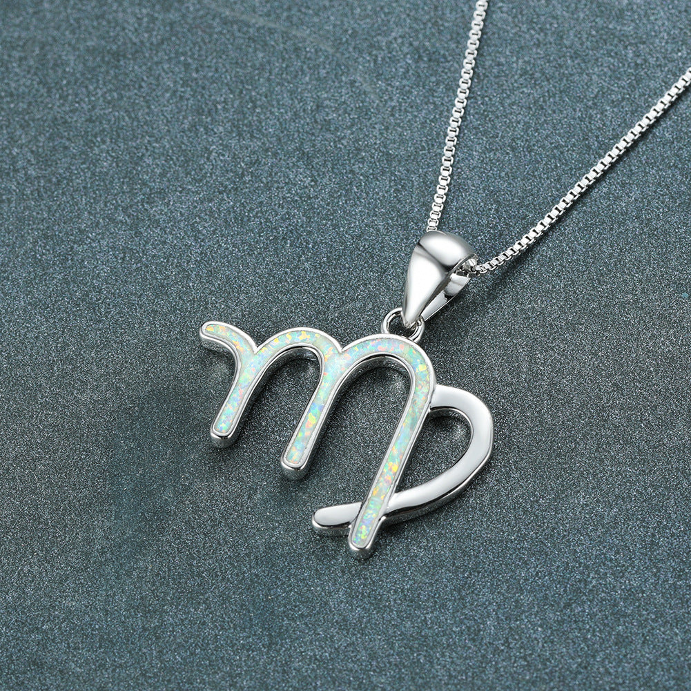 Opal Virgo Constellation Necklace