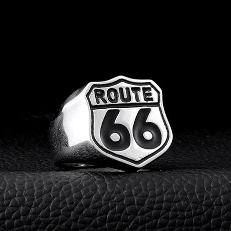 Men's Vintage Route 66 Shield Ring