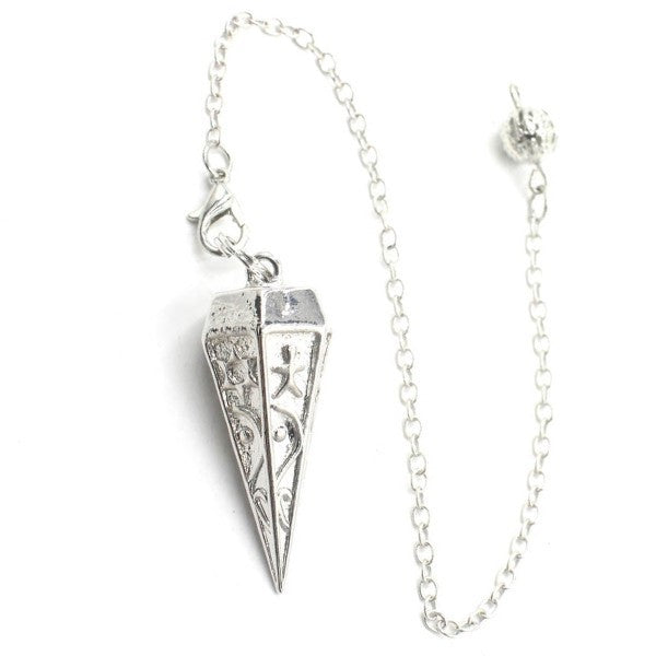 Copper Hexagonal Cone With Six-Sided Carved Pattern Symbols Gravity-Concentrating Pendulum