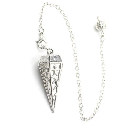 Copper Hexagonal Cone With Six-Sided Carved Pattern Symbols Gravity-Concentrating Pendulum
