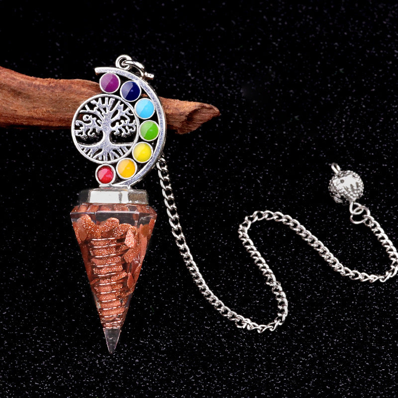 Colorful Life Tree Crystal Gravel Resin Spirit Pendulum