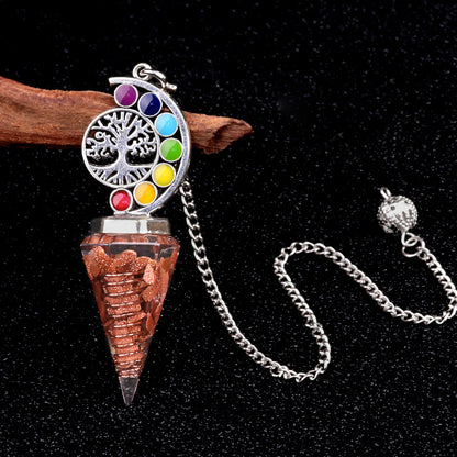 Colorful Life Tree Crystal Gravel Resin Spirit Pendulum