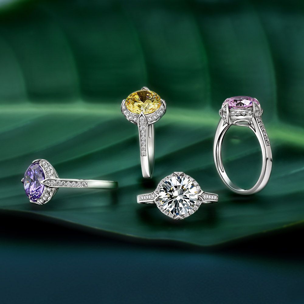 Women's Round Large Main Stone With Surrounded Zirconia Ring