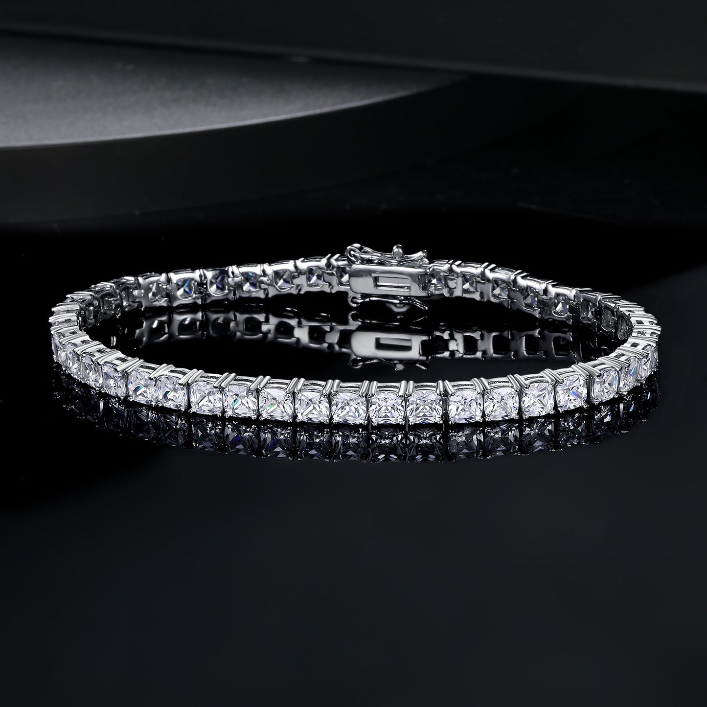 Women&Men's 4mm Zircon Single-Row Cuban Tennis Bracelet