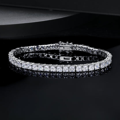 Women&Men's 4mm Zircon Single-Row Cuban Tennis Bracelet