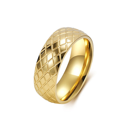 Rhombus grid men's ring