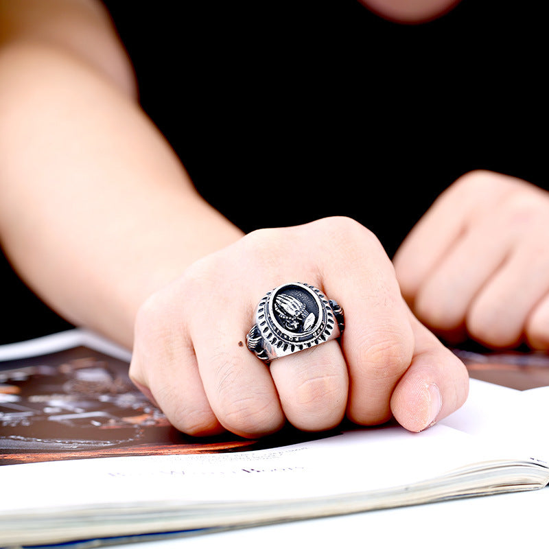 Retro-style Peace Dove Men's Ring