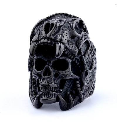 Men's Vintage Large Skull Stainless Steel Ring