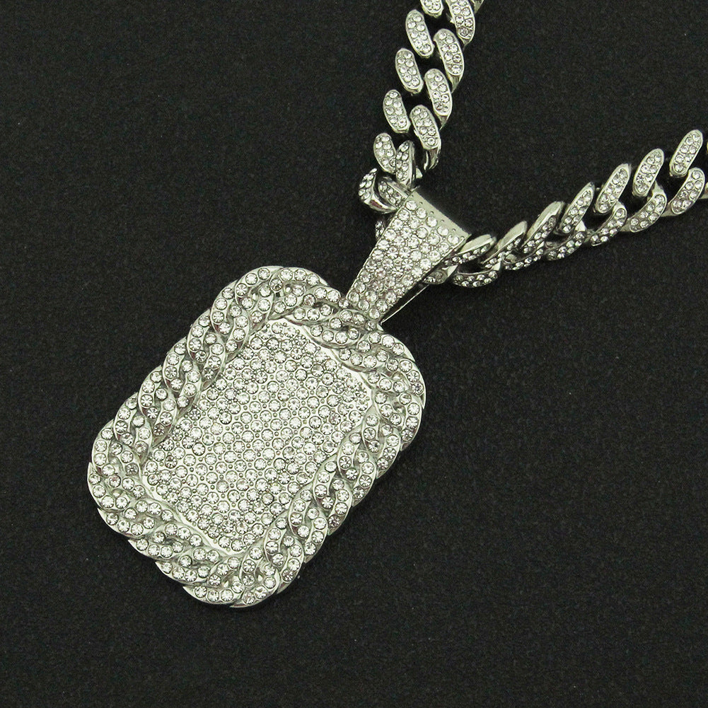 Hip-Hop Military Style Cuban Chain Pendant Necklace