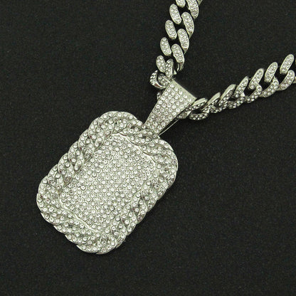 Hip-Hop Military Style Cuban Chain Pendant Necklace