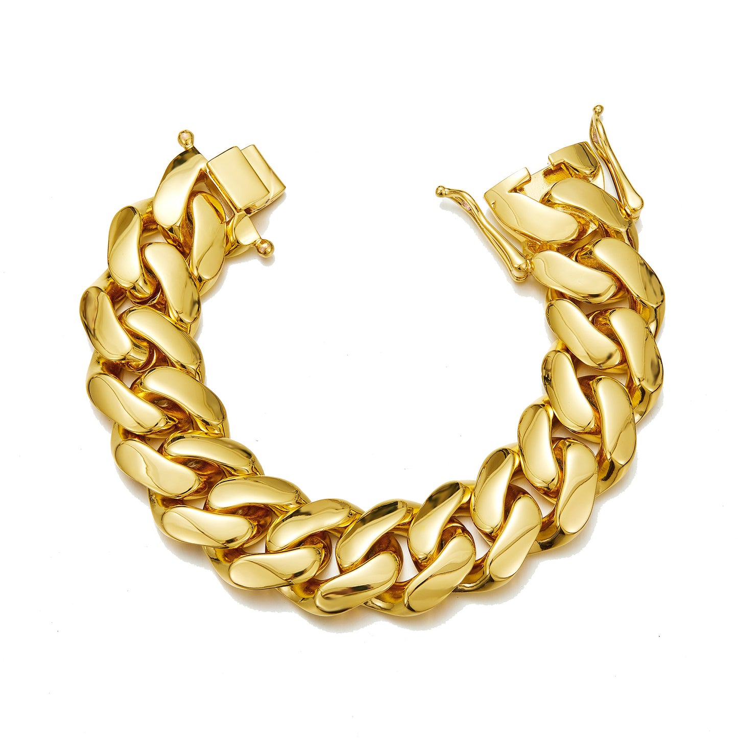Fashion Hip Hop Stainless Steel Cuban Link Bracelet for Men Trendy Wrist Chain Jewelry
