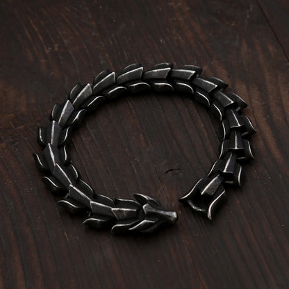 Trendy Punk Men Bracelet, Creative Domineering Dragon Bone Stainless Steel Unique Personality Fashion Wrist Jewelry