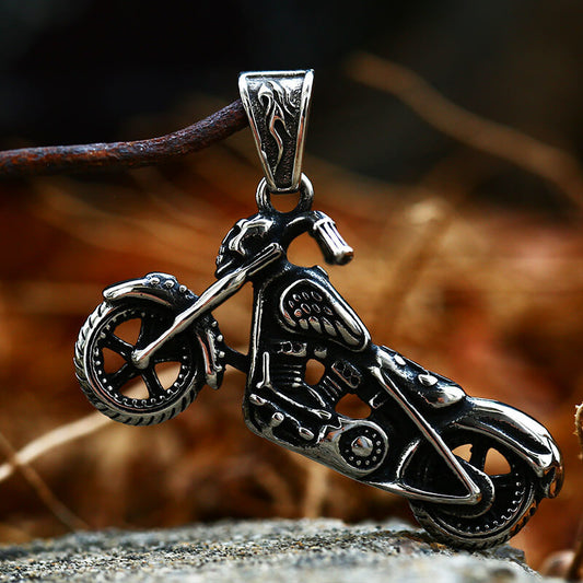 Men's Steel Motorcycle Retro Hip Hop Biker Jewelry Pendant Necklace