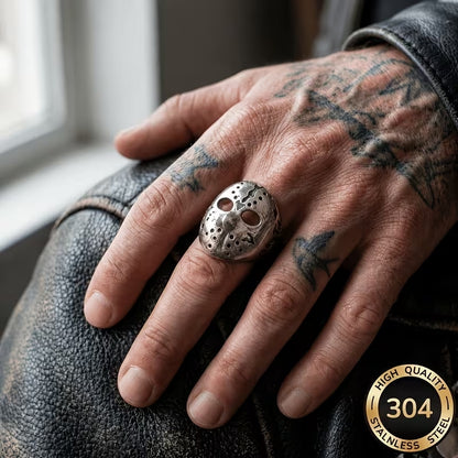 Vintage Men's Punk Skull Jason Mask Ring