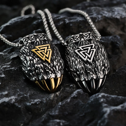 Vintage Stainless Steel Viking Bear Claw Pendant Necklace for Men