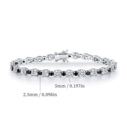 Women&Men's 5mm Round Zircon Eight-Shaped Clasp Tennis Bracelet