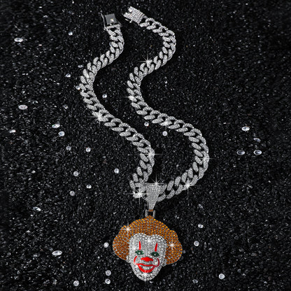 Hip-Hop Classic Clown Cuban Chain Pendant Necklace