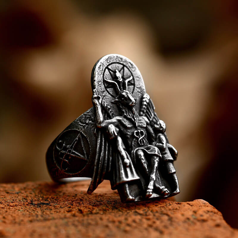 Men's Vintage Stainless Steel Sheep Head Skull Ring