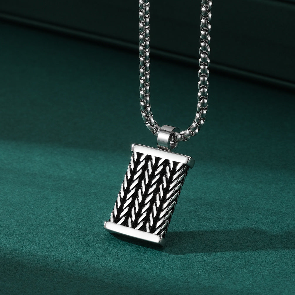 Fried Dough Twists Pattern Men's Pendant Necklace