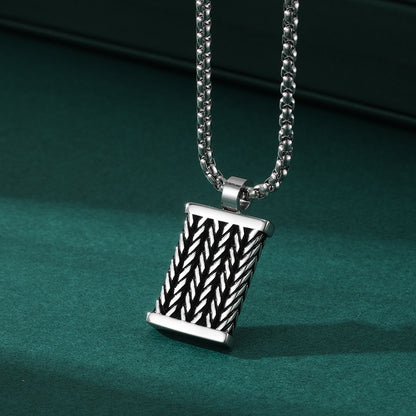 Fried Dough Twists Pattern Men's Pendant Necklace